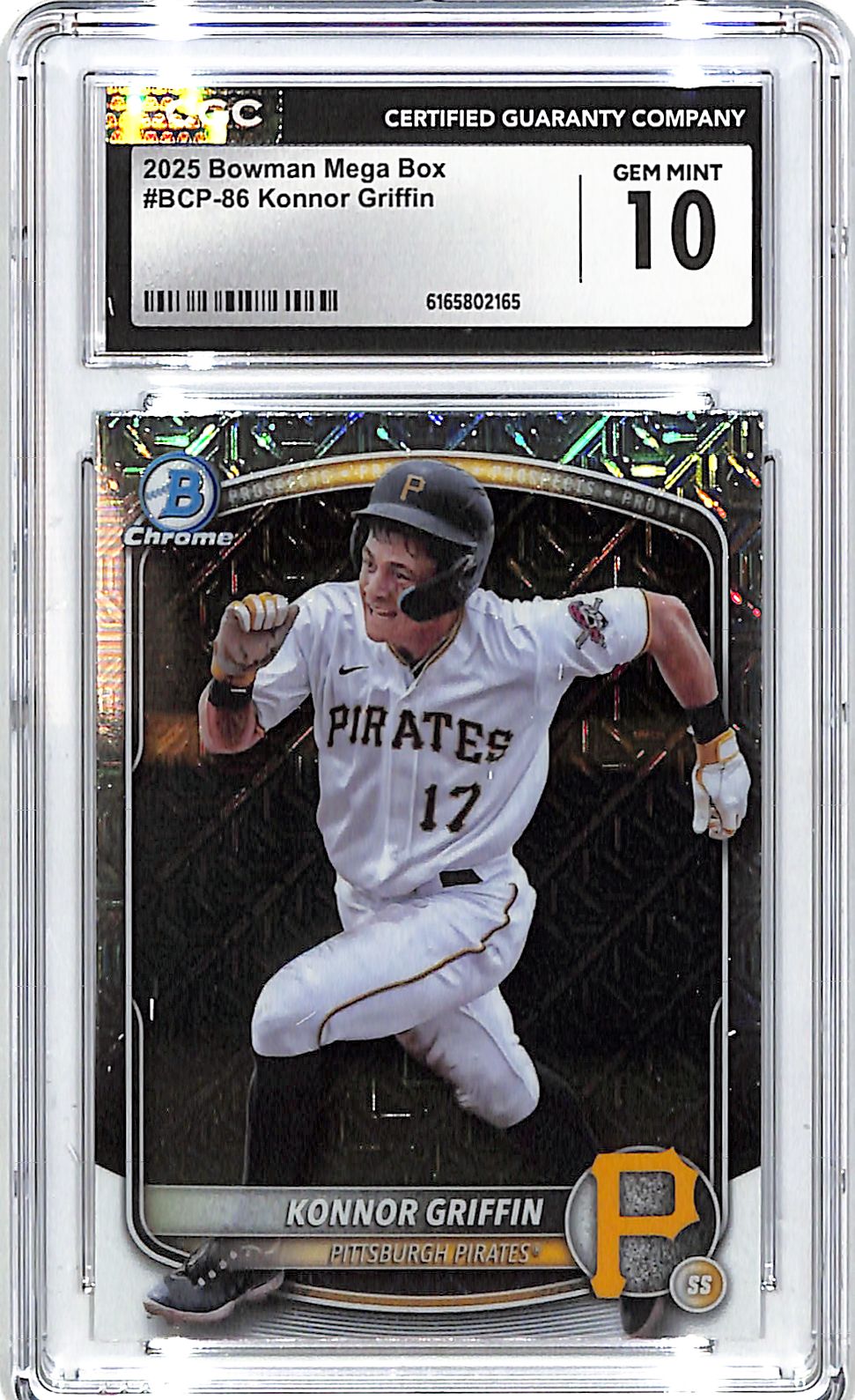 2025 Bowman Chrome Konnor Griffin Mega Box Mojo Refractor Rookie RC CGC 10 Pirates