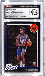 2025-26 Topps VJ Edgecombe Throwback Rookie RC CGC 9.5 76ers