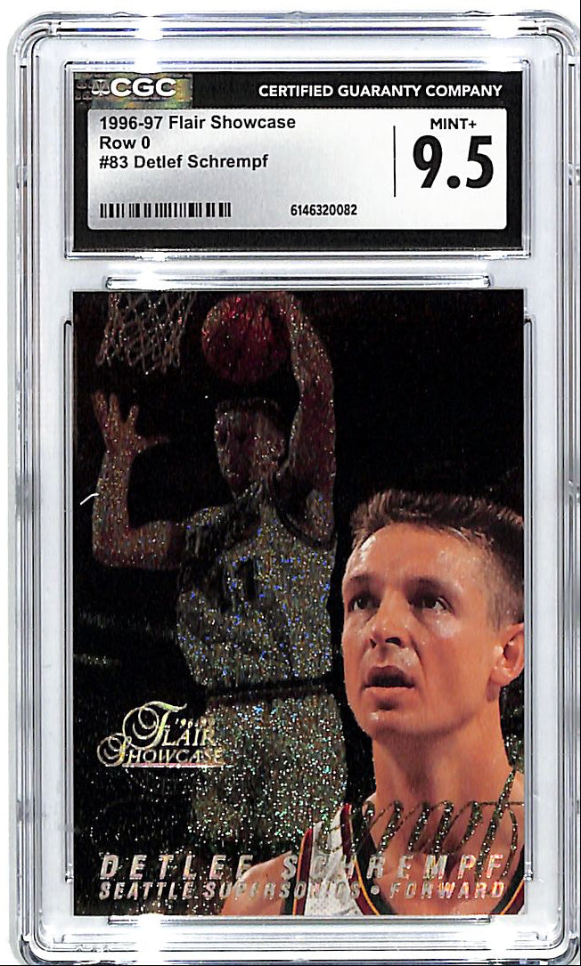 1996-97 Flair Showcase Detlef Schrempf Row 0 #83 CGC 9.5 Supersonics