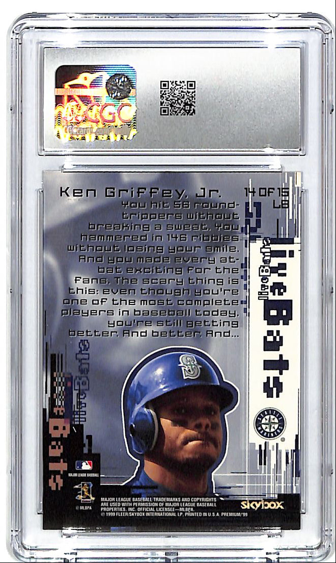 1999 Skybox Premium Ken Griffey Jr Live Bats CGC 9 Mariners