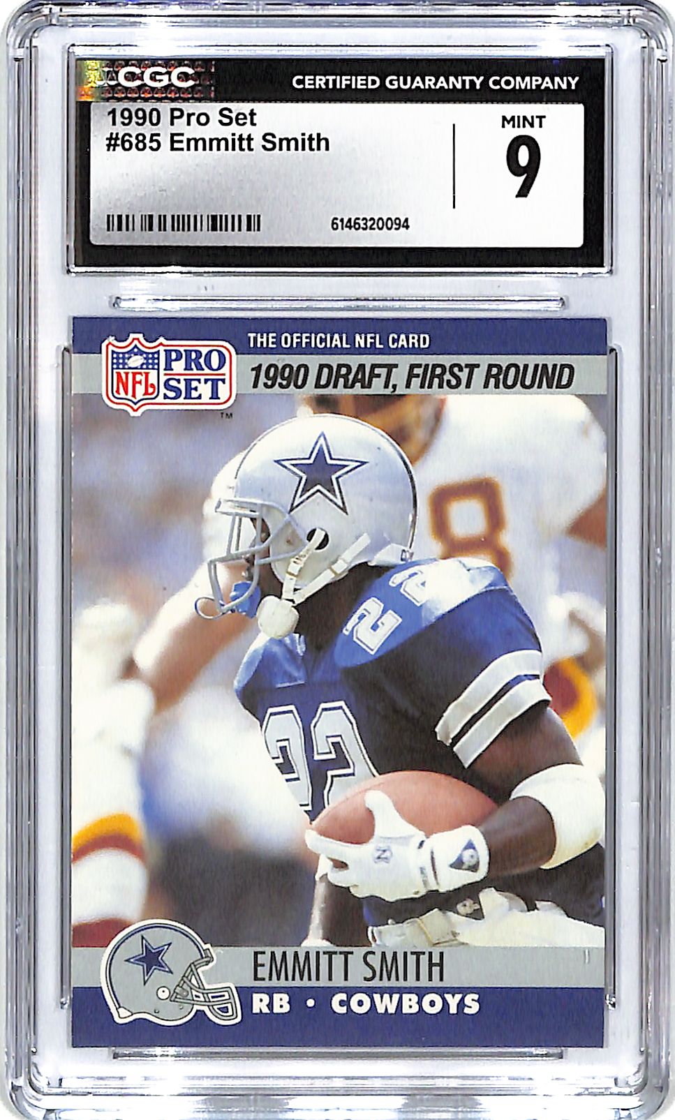 1990 Pro Set Emmitt Smith Rookie RC #685 CGC 9 Cowboys