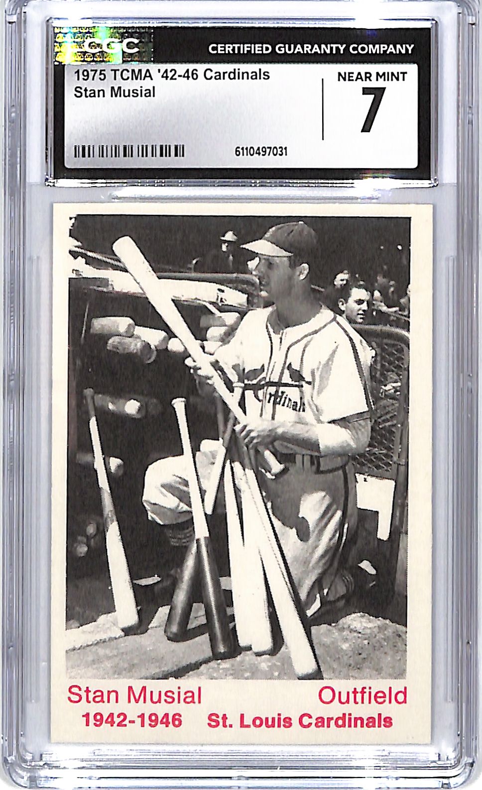 1975 TCMA 42-46 Cardinals Stan Musial CGC 7