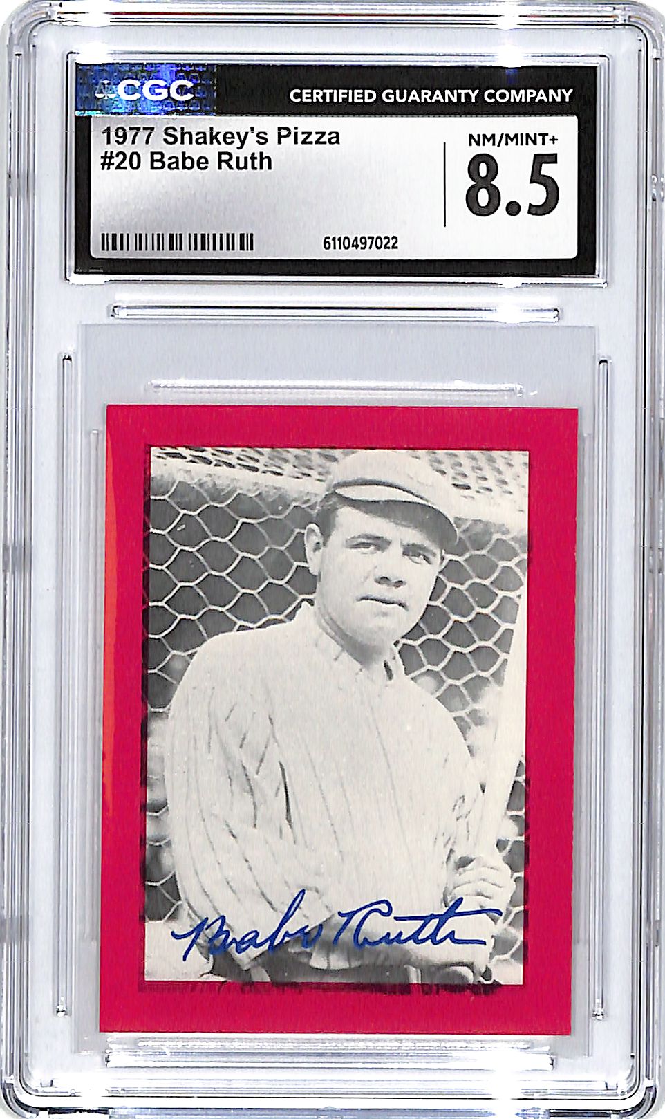 1977 Shakey's Pizza Babe Ruth #20 CGC 8.5 Yankees