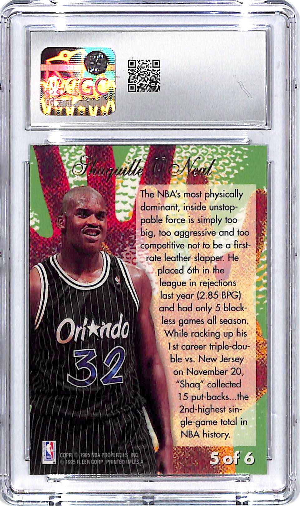 1994-95 Flair Shaquille O'Neal Rejector #5 CGC 9.5 Magic