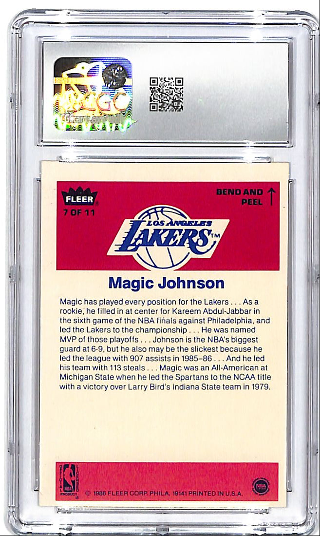 1986-87 Fleer Stickers Magic Johnson #7 CGC 5 Lakers