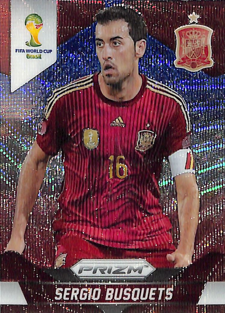 2014 Prizm World Cup Sergio Busquets Red White Blue Wave #174 Spain