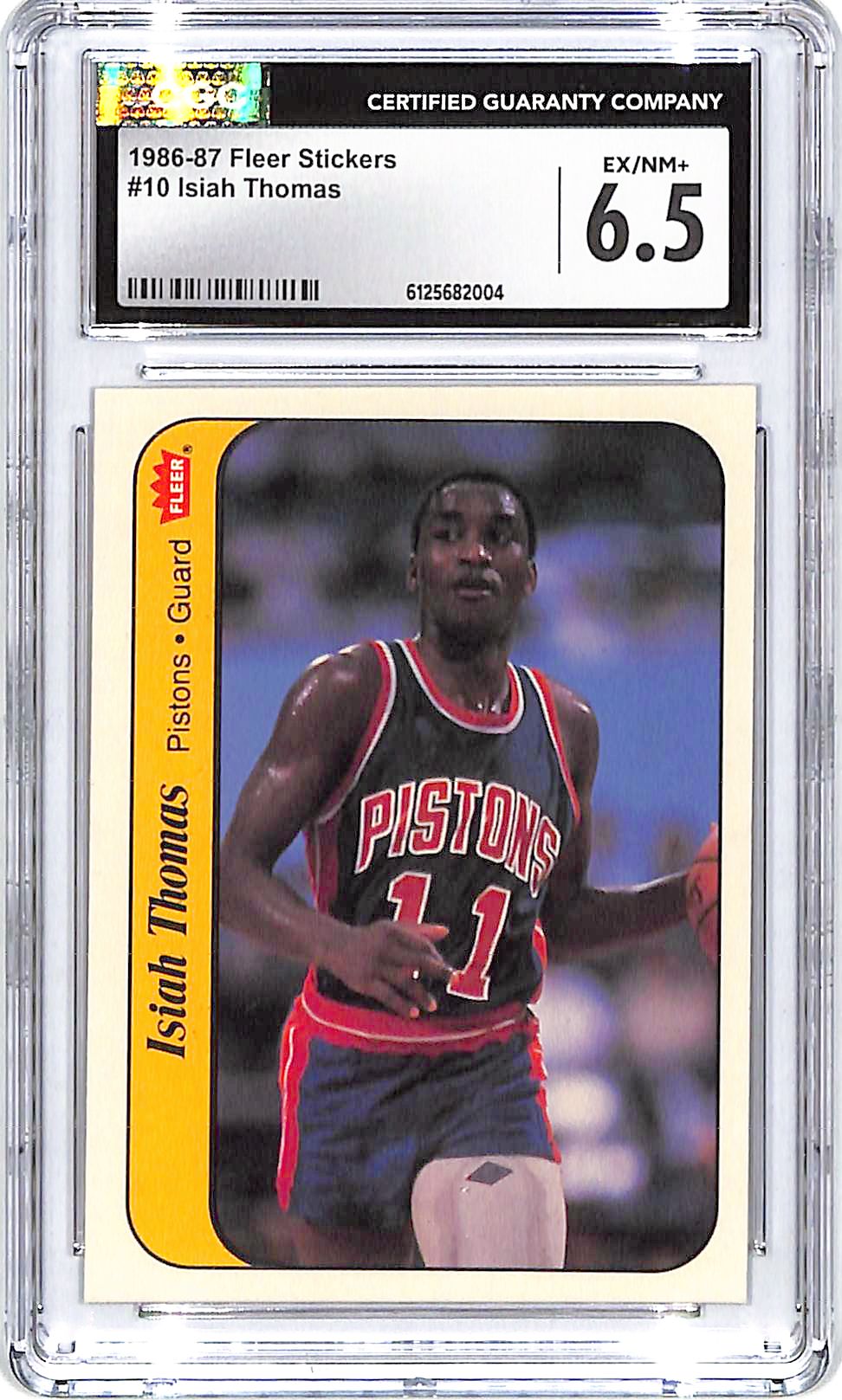 1986-87 Fleer Stickers Isiah Thomas #10 CGC 6.5 Pistons