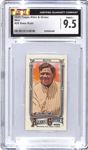 2025 Topps Allen and Ginter Babe Ruth Mini #28 CGC 9.5 Yankees