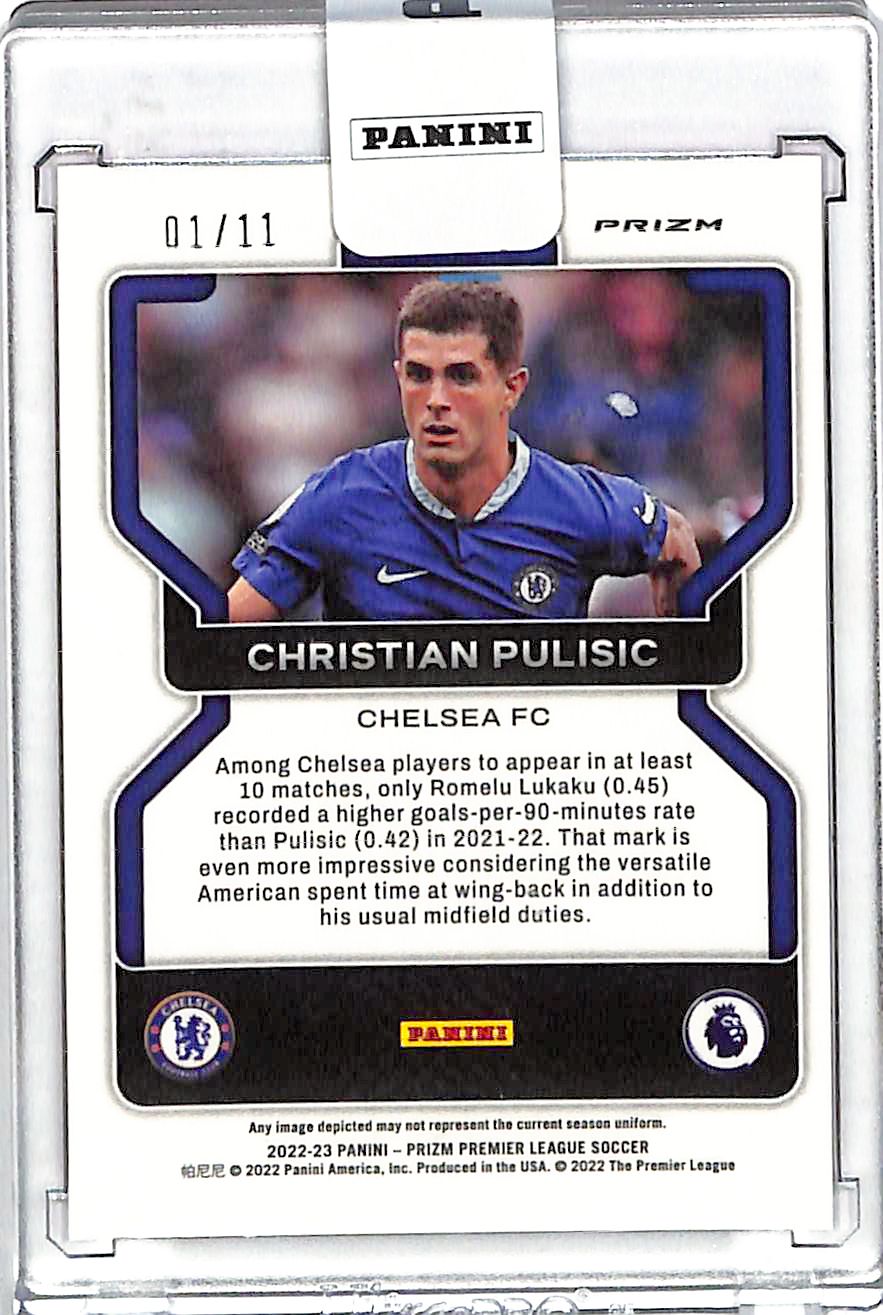 2022-23 Prizm Premier League Christian Pulisic Pink Mojo /11 Chelsea USA