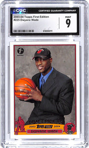 2003-04 Topps First Edition Dwayne Wade Rookie RC #225 CGC 9 Heat