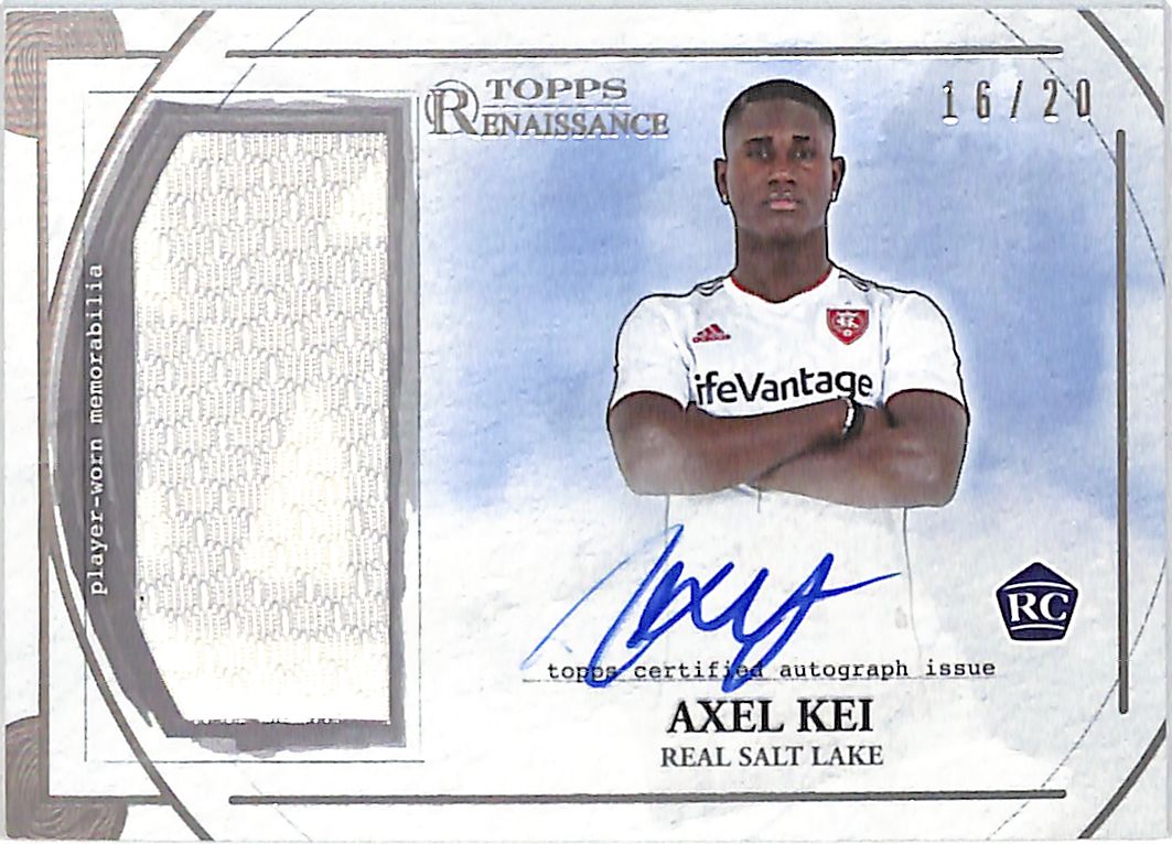 2022 Topps MLS Renaissance Axel Rei Auto Autograph Rookie RC Patch Real Salt Lake /20