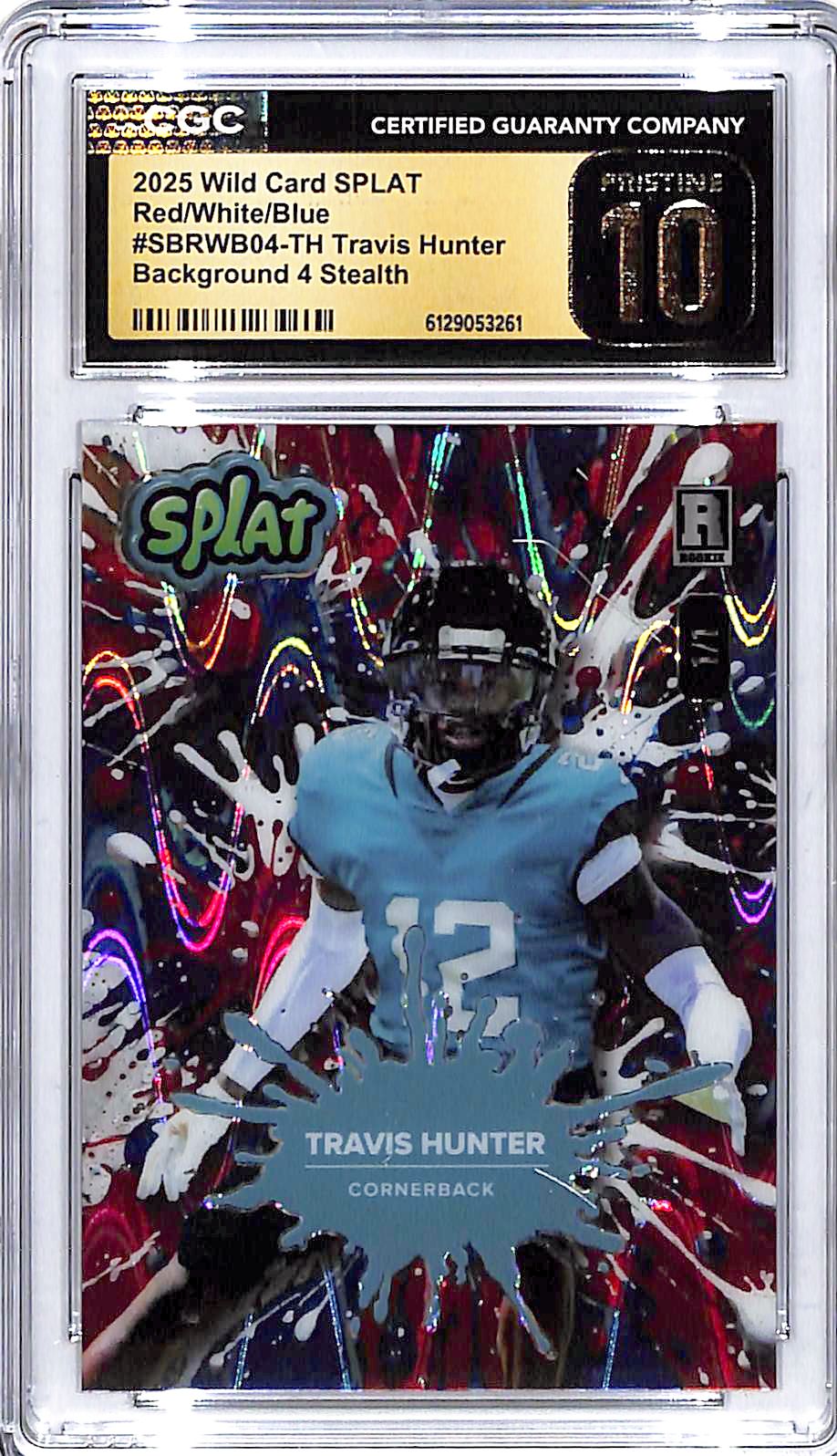 2025 Wild Card Splat Travis Hunter Red White Blue Rookie 1/1 CGC 10 Pristine