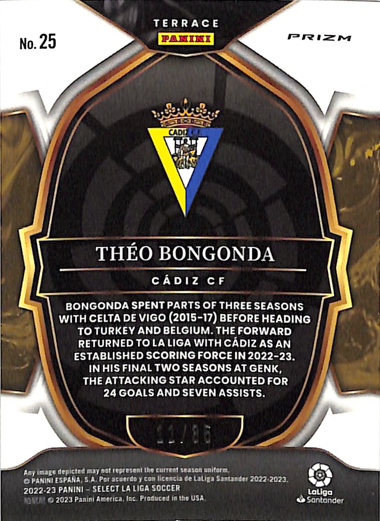 2022-23 Select La Liga Theo Bongonda Tie Die /35 Rookie RC Cadiz CF