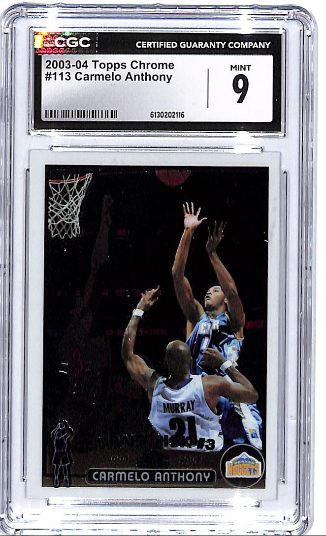 2003-04 Topps Chrome Carmelo Anthony Rookie RC #113 CGC 9 Nuggets