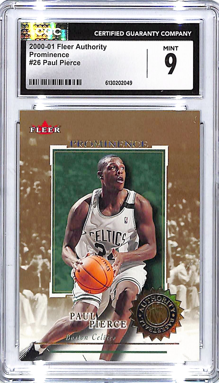 2000-01 Fleer Authority Paul Pierce Prominence /75 CGC 9 Celtics