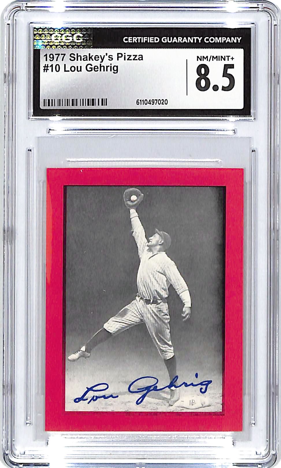 1977 Shakey's Pizza Lou Gehrig #10 CGC 8.5 Yankees