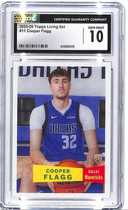 2025-26 Topps Living Set Cooper Flagg Rookie RC #11 CGC 10 Mavericks