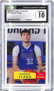 2025-26 Topps Living Set Cooper Flagg Rookie RC #11 CGC 10 Mavericks
