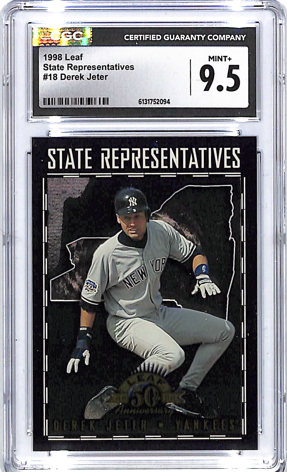 1998 Leaf Derek Jeter State Representatives /5000 CGC 9.5 Yankees
