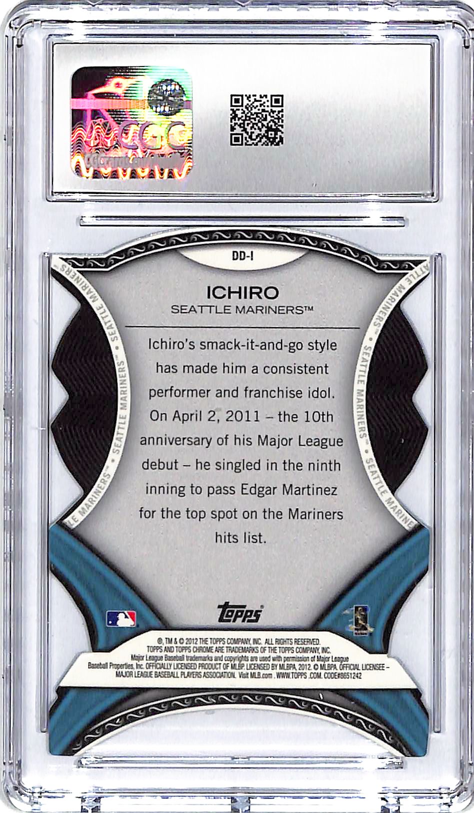 2012 Topps Chrome Ichiro Suzuki Dynamic Die-Cuts CGC 9.5 Mariners