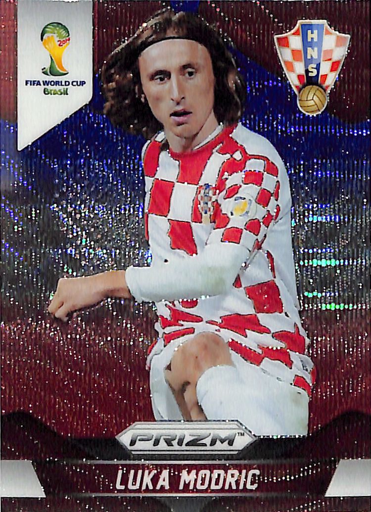2014 Prizm World Cup Luka Modric Red White Blue Wave #118 Croatia