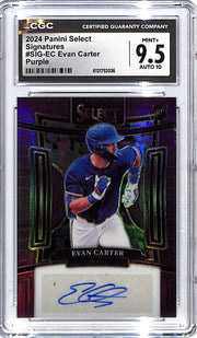 2024 Select Evan Carter Signatures Auto Autograph Purple Rookie /35 CGC 9.5