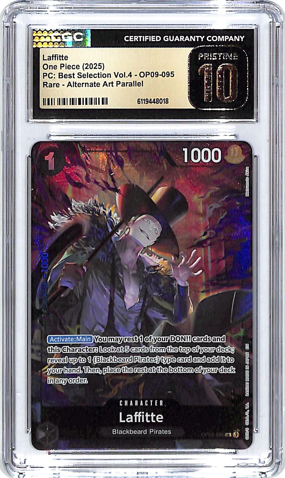 One Piece PC Best Selection Vol 4 Laffitte OP09-095 Alternate Art CGC 10 Pristine