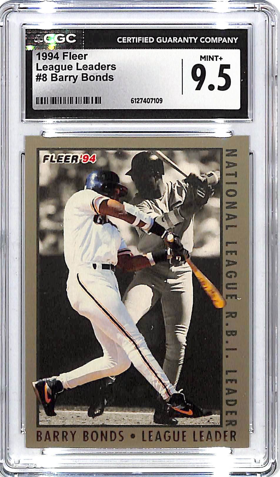1994 Fleer Barry Bonds League Leaders #8 CGC 9.5 Giants