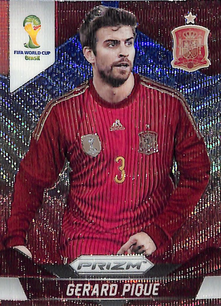 2014 Prizm World Cup Gerard Pique Red White Blue Wave #171 Spain
