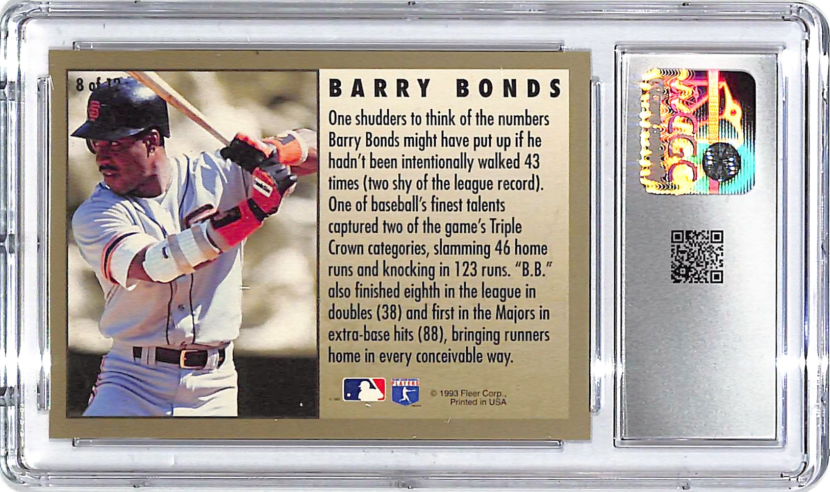 1994 Fleer Barry Bonds League Leaders #8 CGC 9.5 Giants