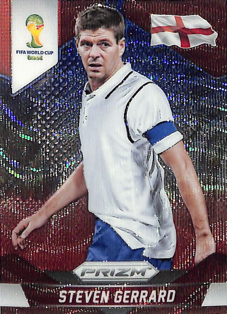 2014 Prizm World Cup Steven Gerrard Red White Blue Wave #139 England