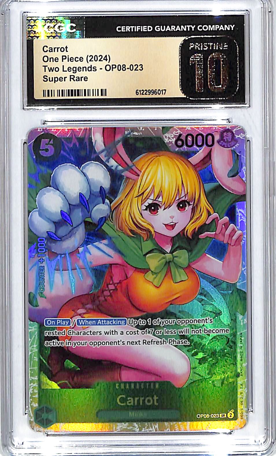 One Piece Two legends OP08 Carrot 023 Super Rare CGC 10 Pristine