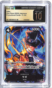 One Piece Japanese Promotional Cards Sabo P-105 CGC 10 Pristine