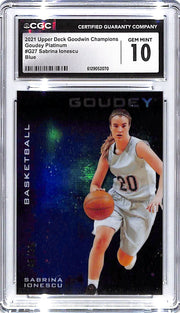 2021 Sabrina Ionescu UD Goodwin Champ. Goudey Blue #46/99 #G27 CCG Gem Mint 10