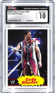 2012 Cody Rhodes Topps Heritage WWE #13 CGC Gem Mint 10